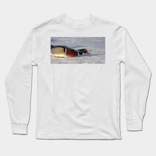 Protecting his territory - Wood Duck Long Sleeve T-Shirt